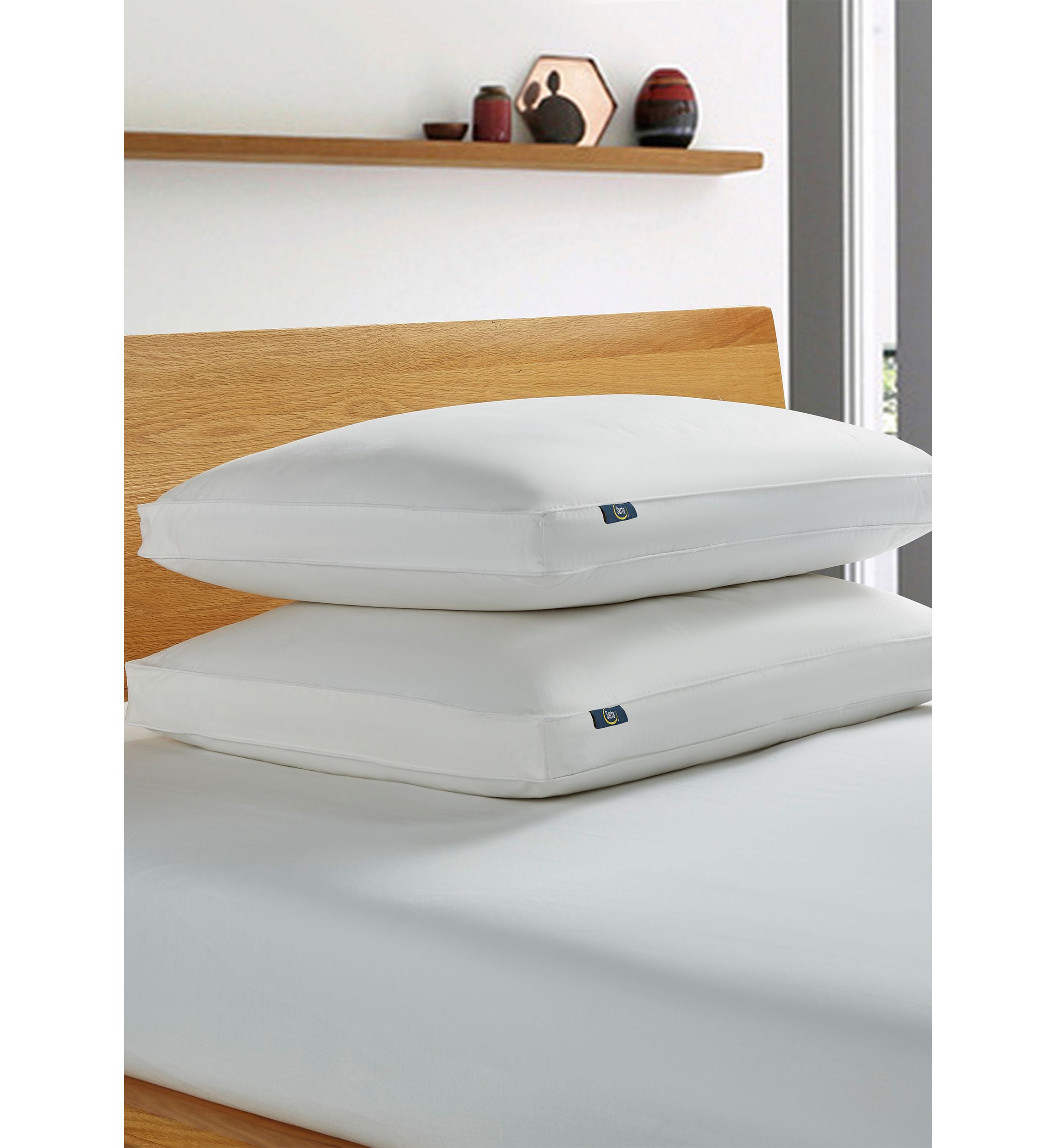 233 Thread Count White Goose Feather And Down Fiber Side Sleeper Pillow - 2 Pack