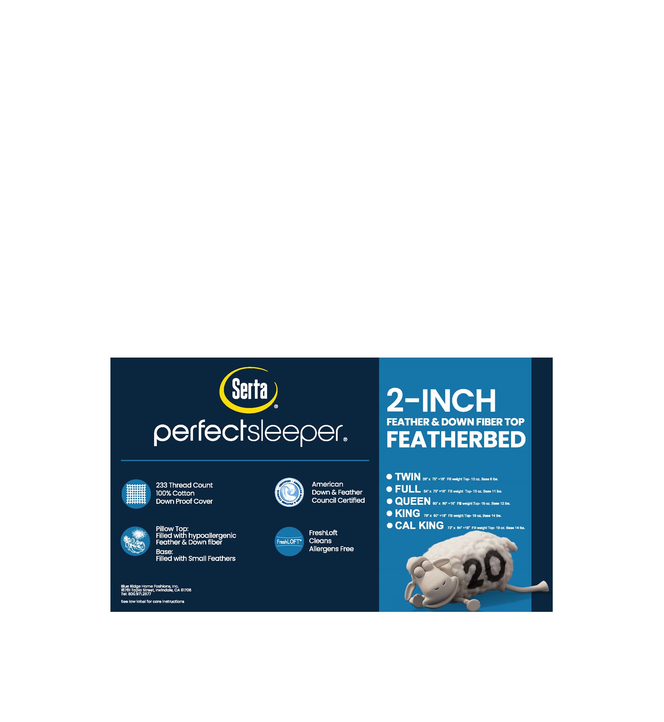 2-Inch Feather And Down Fiber Top Featherbed