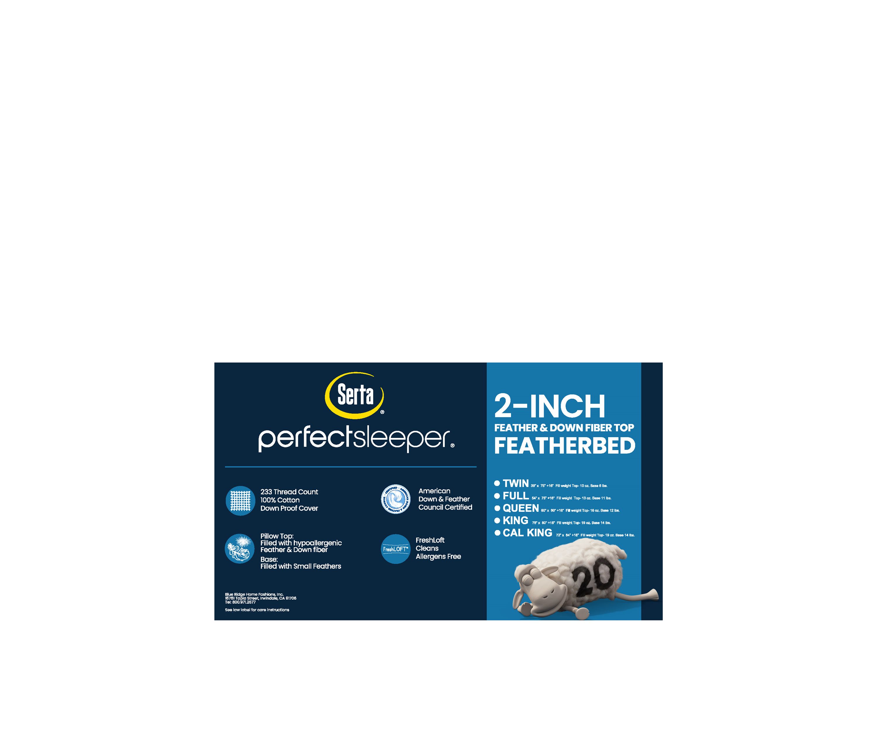 2-Inch Feather And Down Fiber Top Featherbed