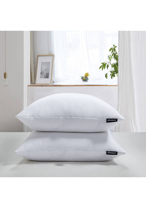 233 Thread Count Cotton Softy-Around 95/5 Feather/Down Euro Pillow (2 Pack) - Firm