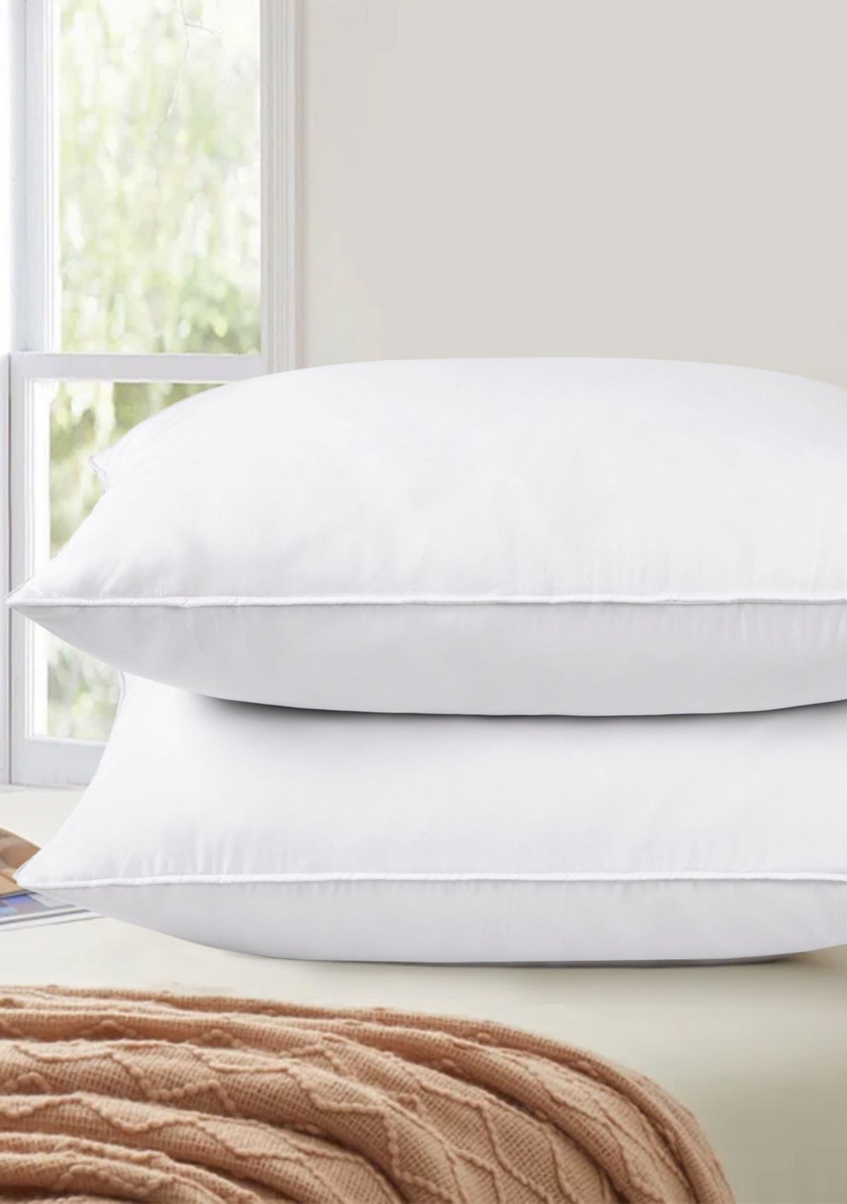 White Goose Feather & Down Pillow - Set of 2