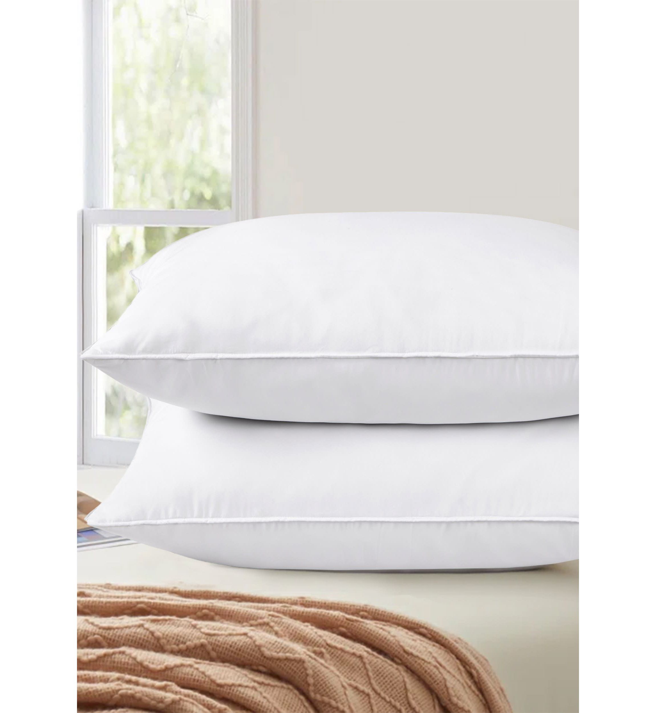 White Goose Feather & Down Pillow - Set of 2