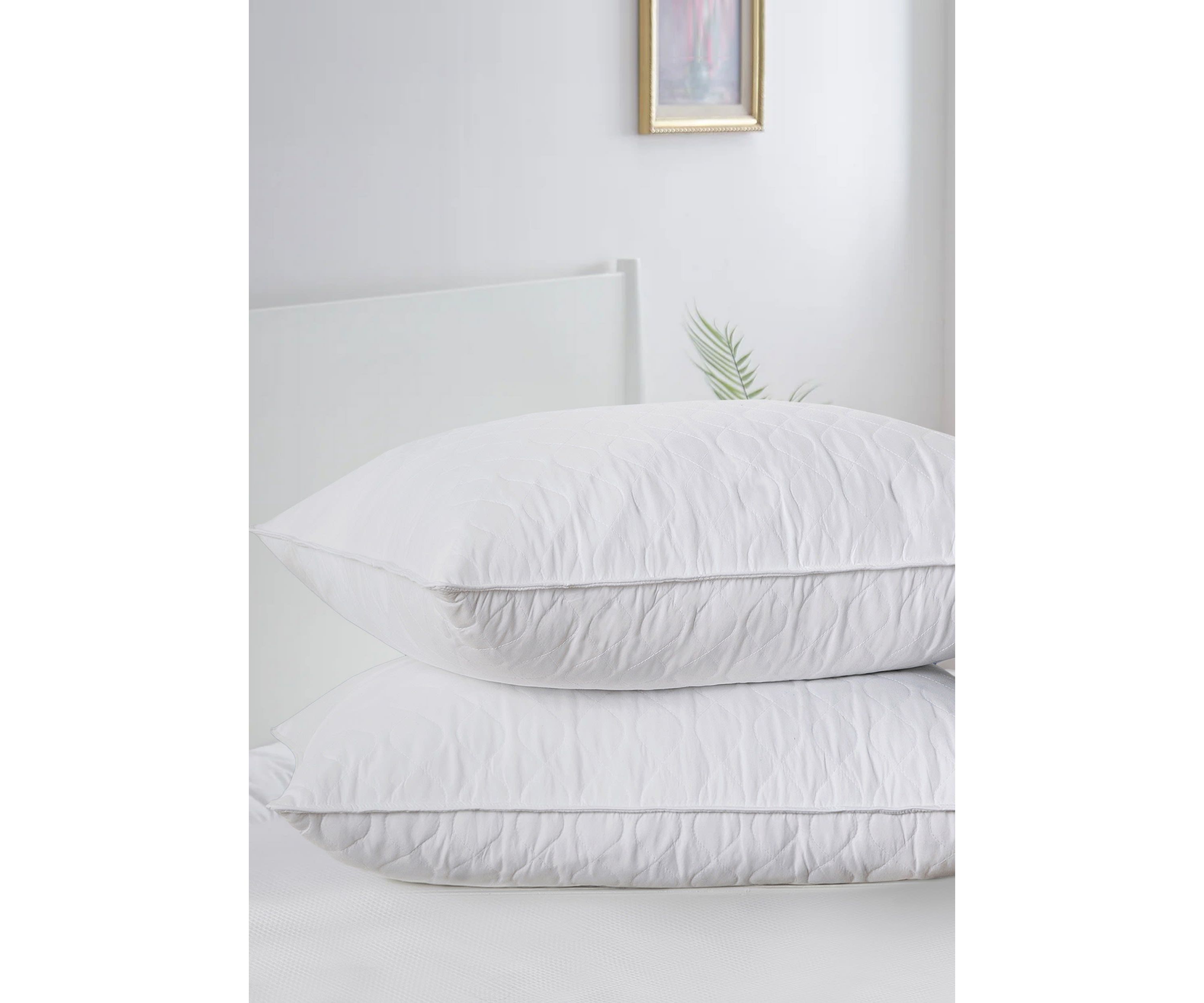 Quilted Feather and Polyester Blend Pillow - Set of 2