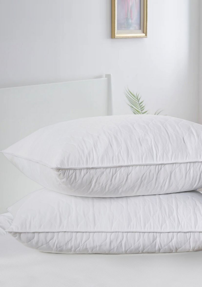 Quilted Feather and Polyester Blend Pillow - Set of 2