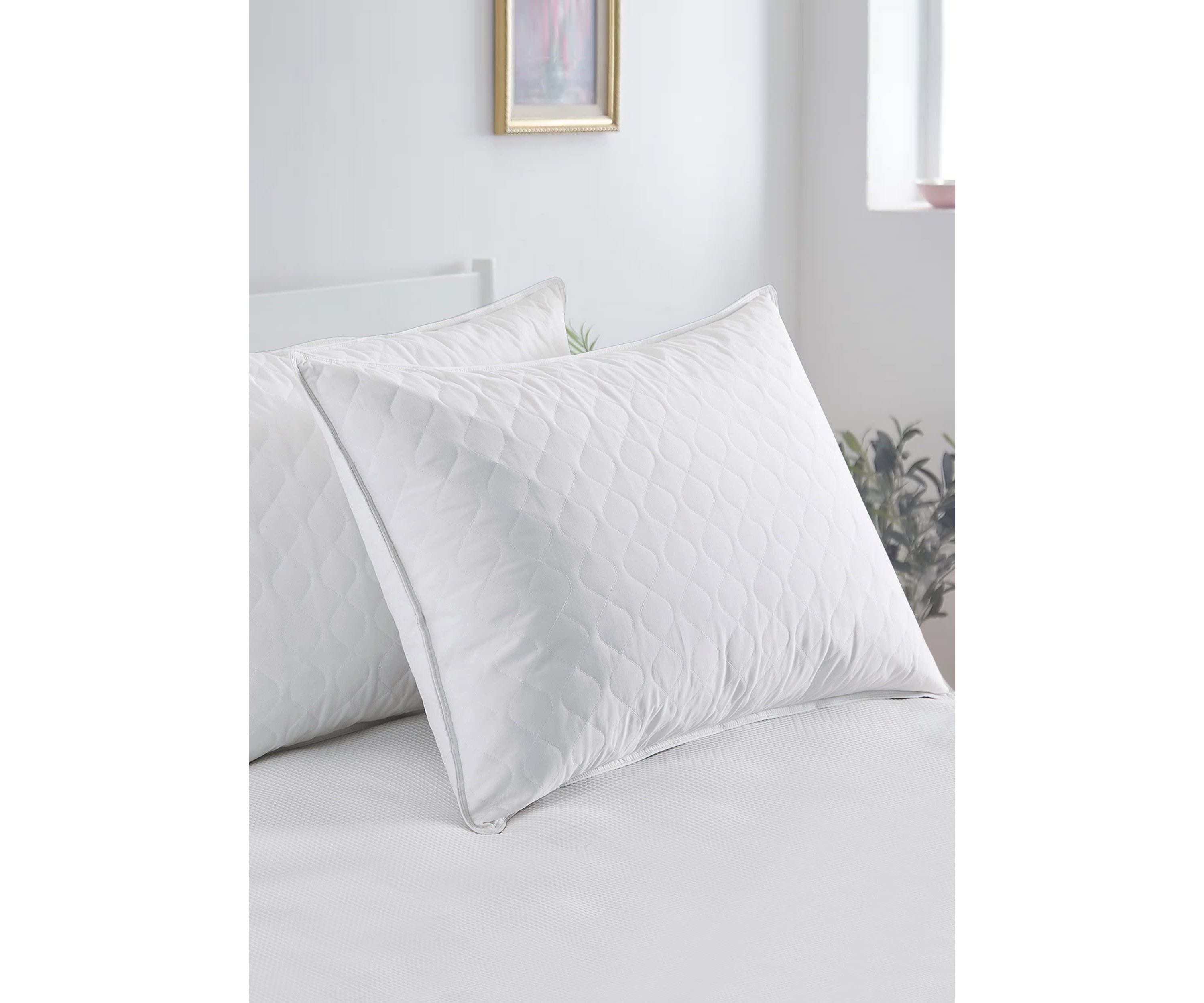 Quilted Feather and Polyester Blend Pillow - Set of 2