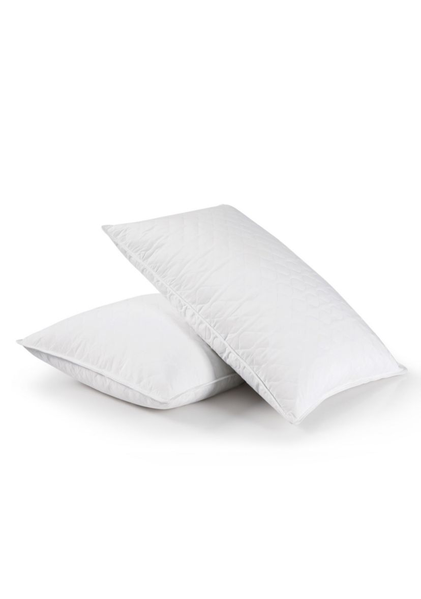 Quilted Feather and Polyester Blend Pillow - Set of 2