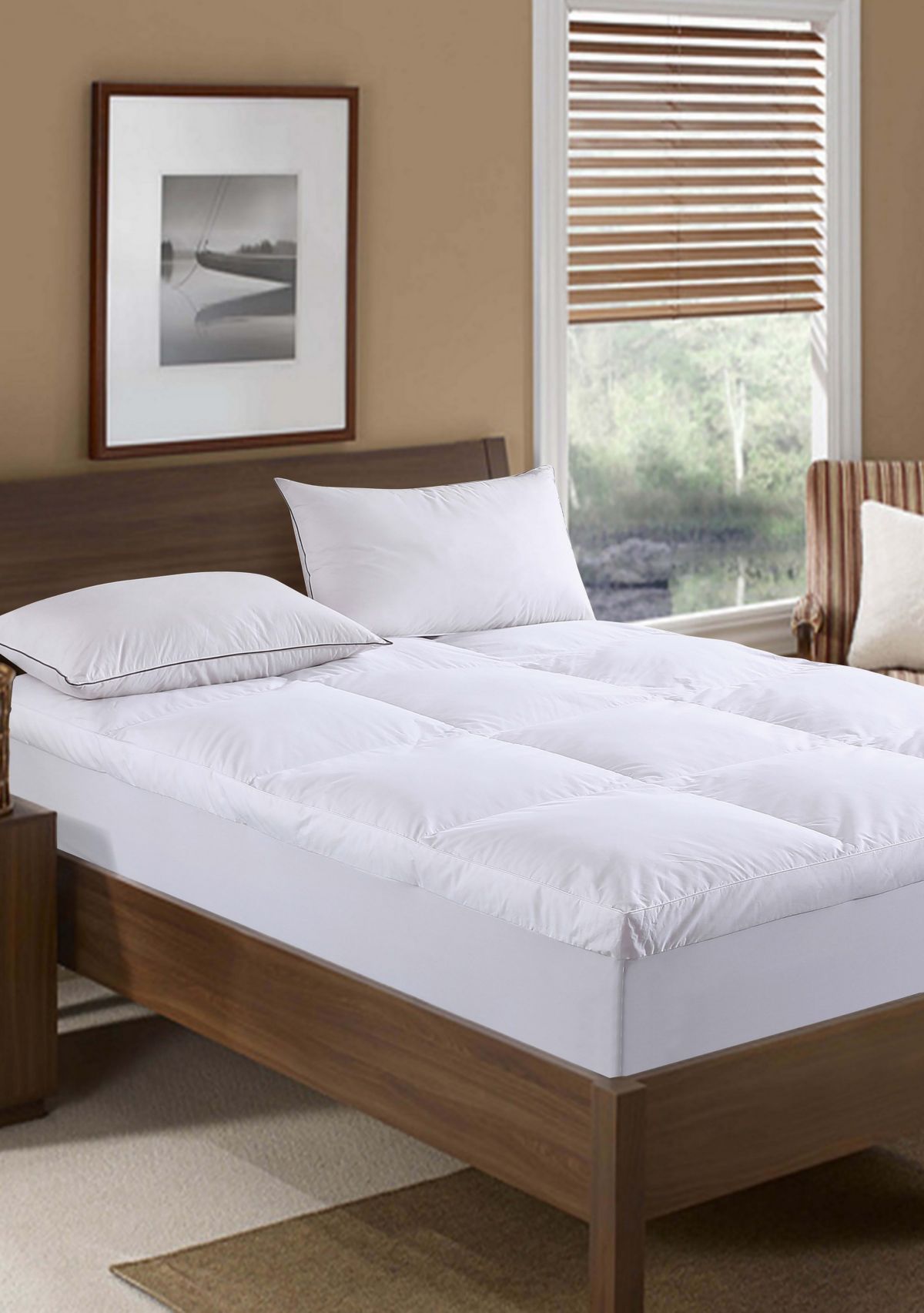 Nano Feather Filled Feather Bed with Cotton Cover