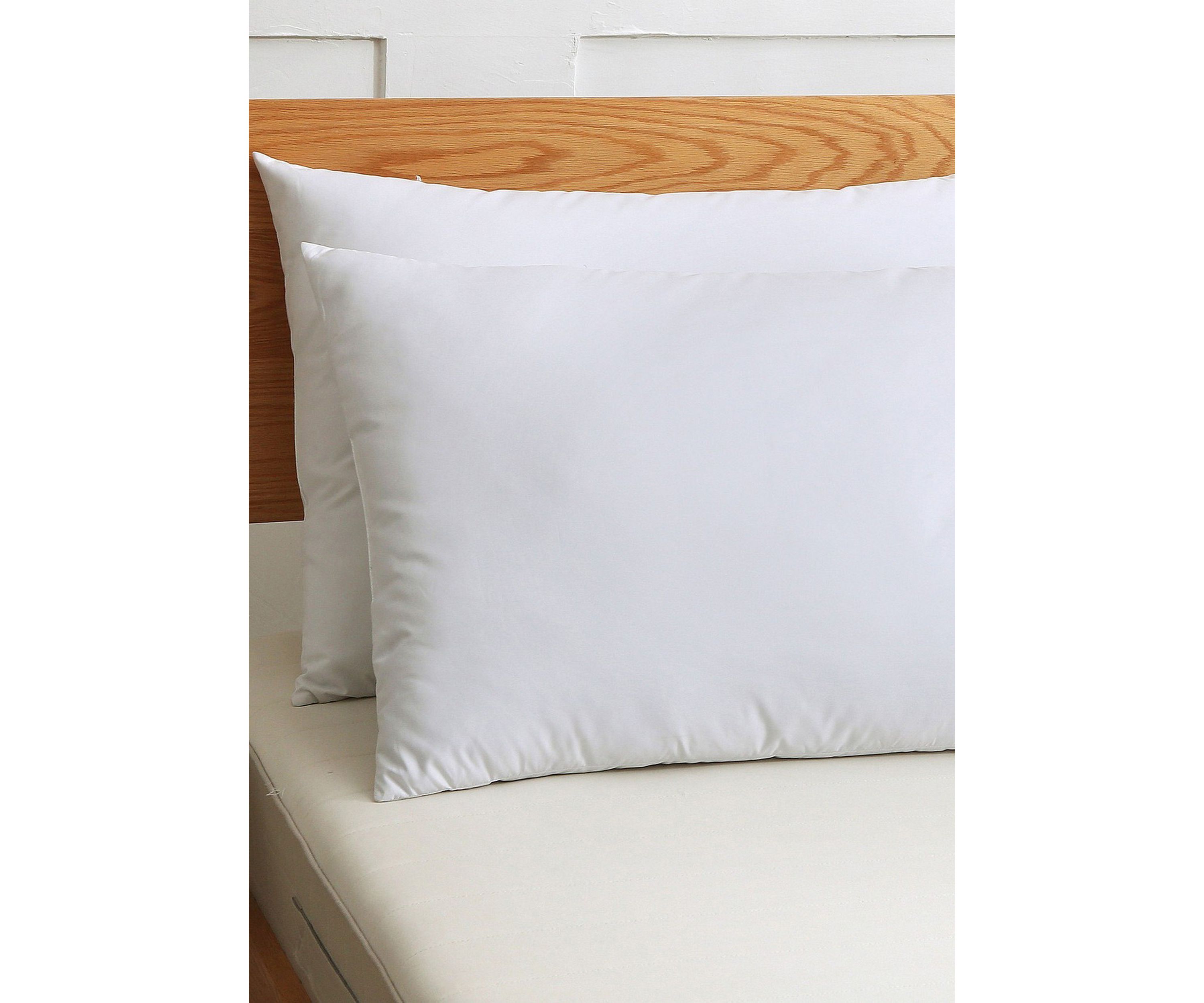 Set of 2 Cotton Silver Goose Nano Feather Pillows