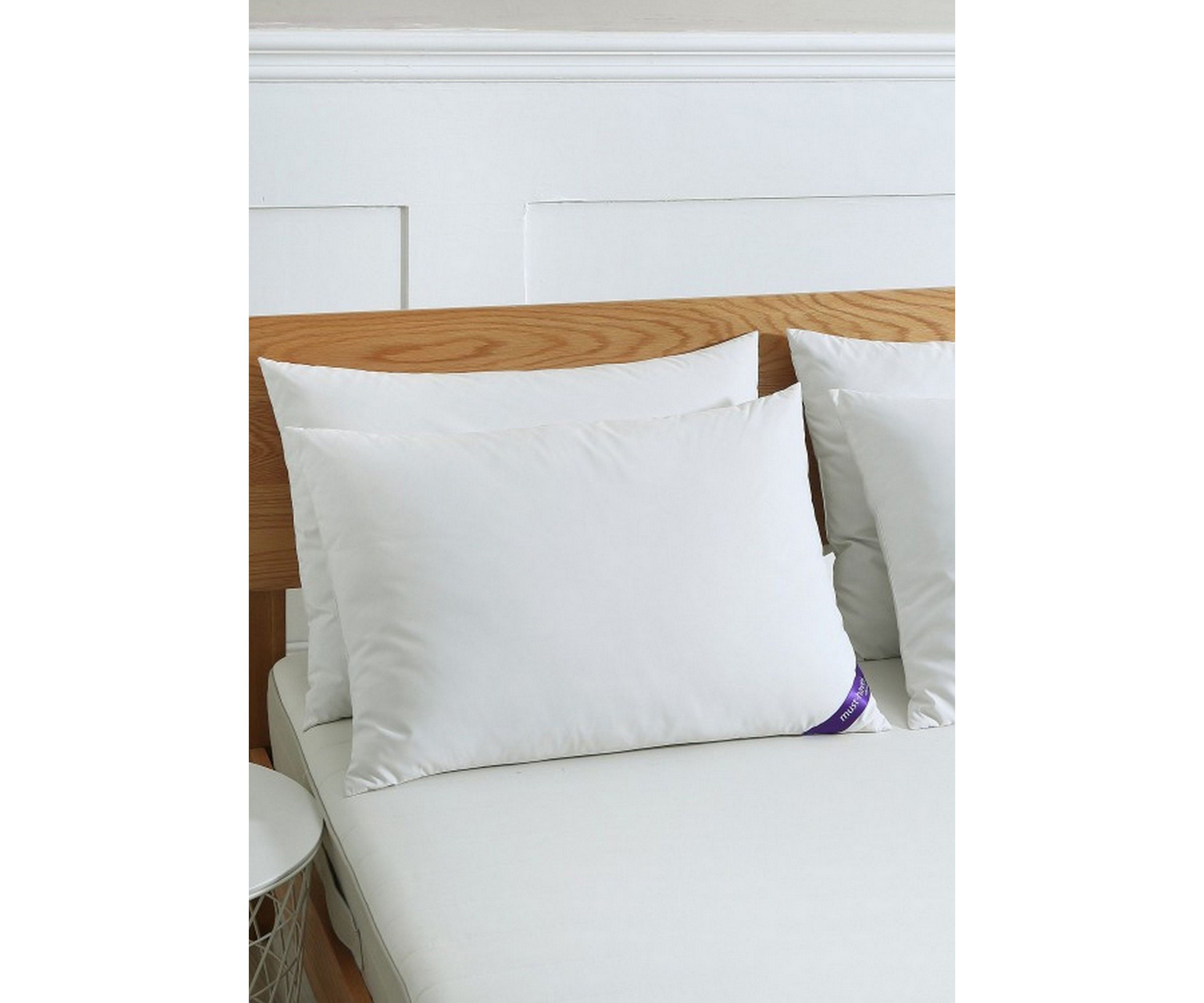 Set of 4 Cotton Silver Duck Feather Pillows