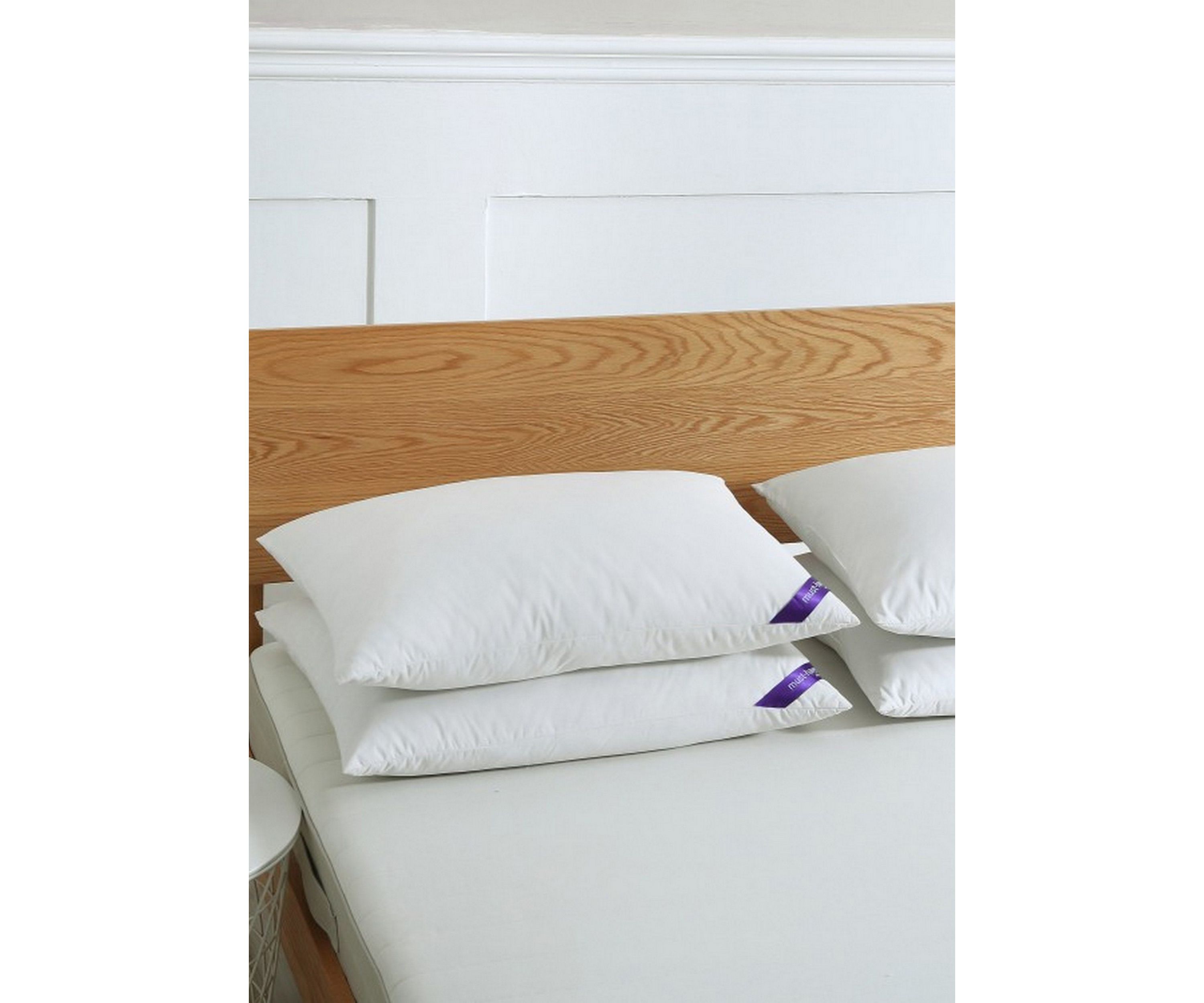Set of 4 Cotton Silver Duck Feather Pillows