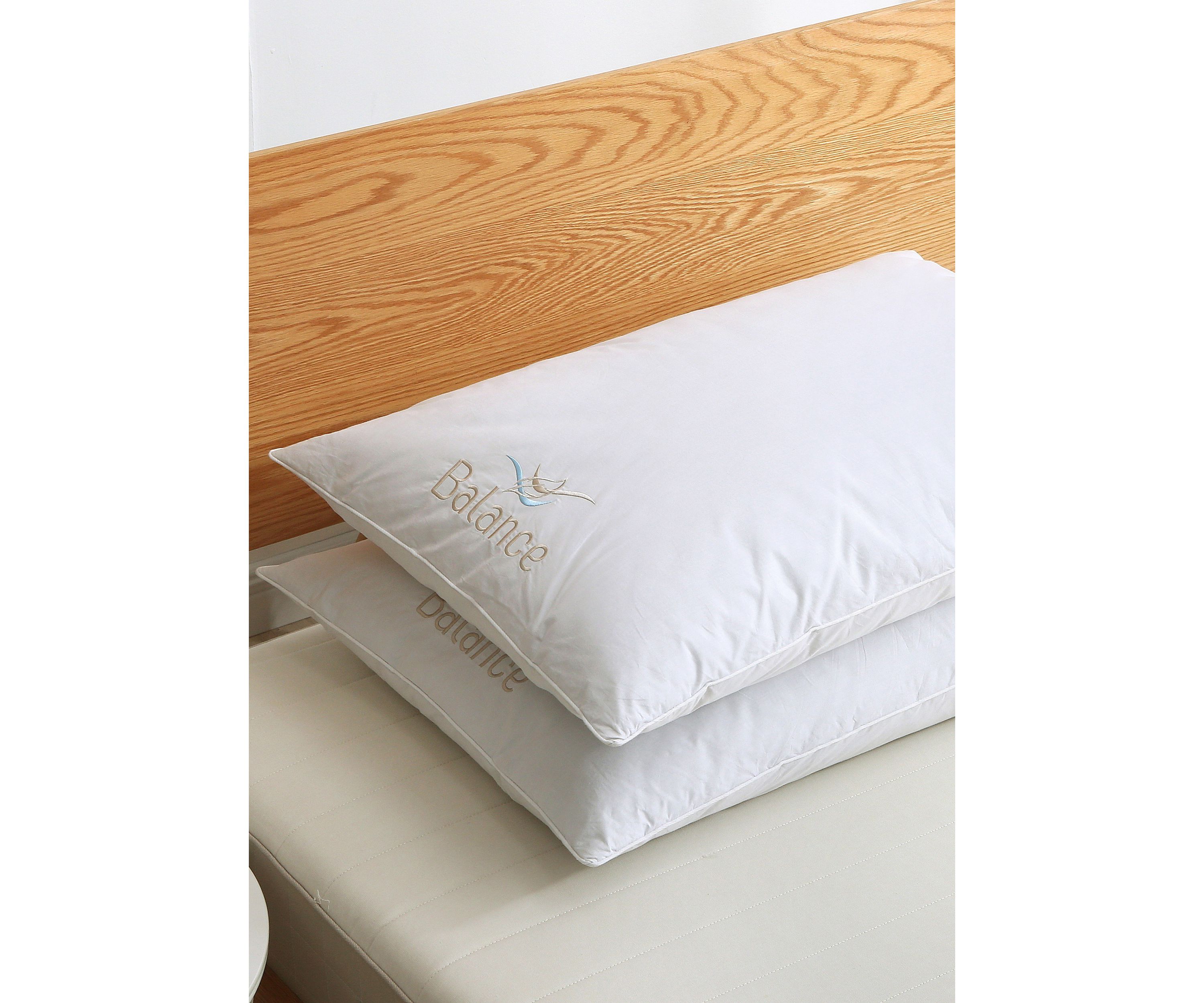 Set of 2 Balance Bed Pillow Memory Foam Core with Nano Feather Surround