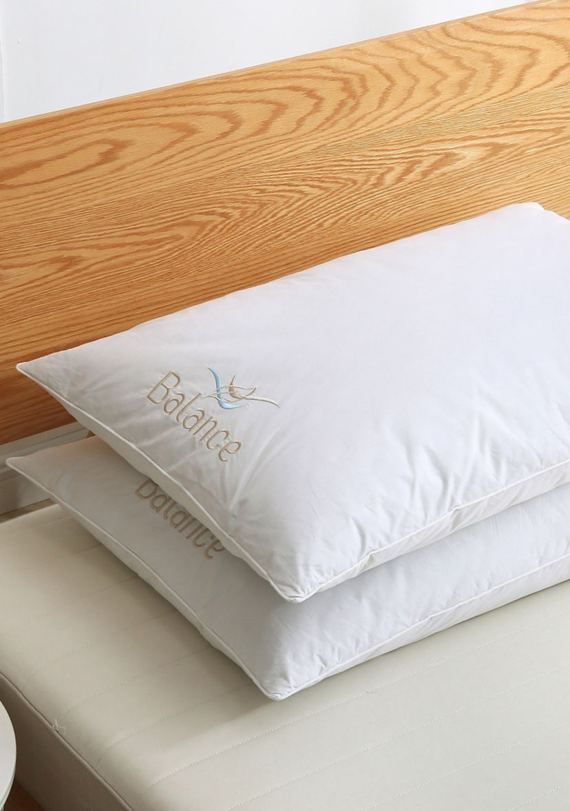 Set of 2 Balance Bed Pillow Memory Foam Core with Nano Feather Surround