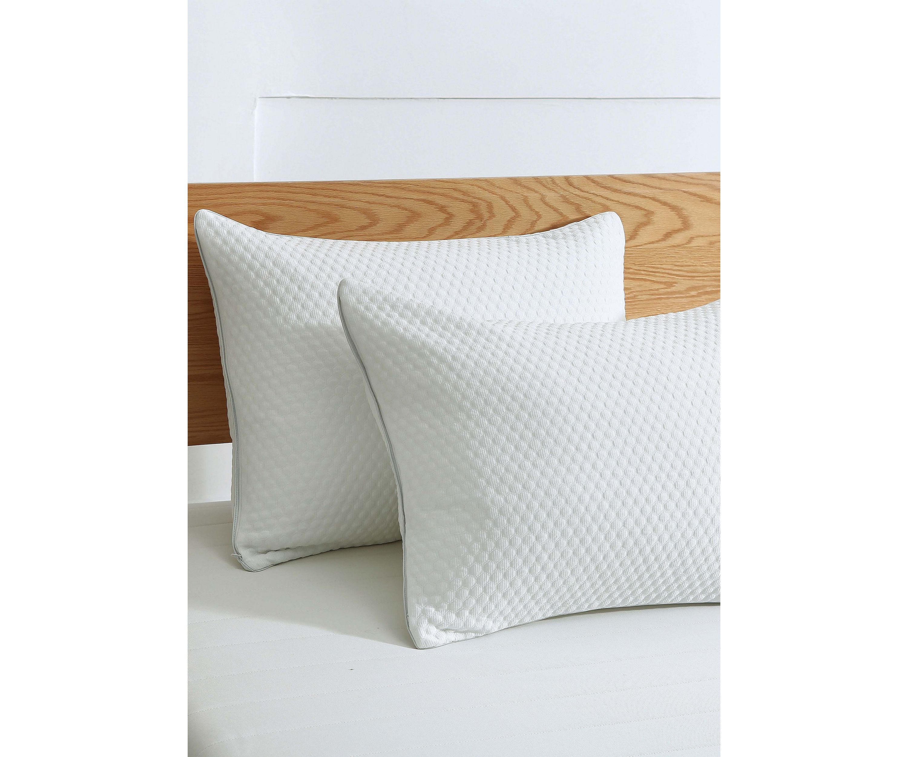 Cooling Knit Bed Pillow with Nano Feather Fill and Removable Cover 