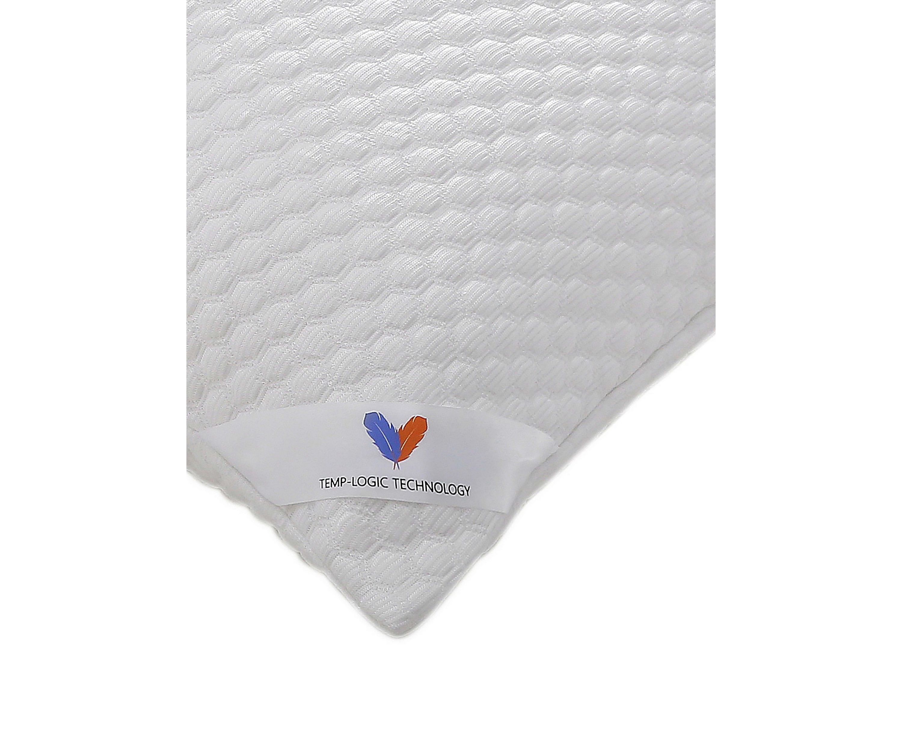 Cooling Knit Bed Pillow with Nano Feather Fill and Removable Cover 