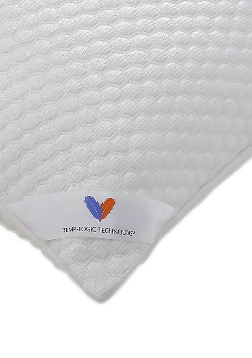 Cooling Knit Bed Pillow with Nano Feather Fill and Removable Cover 