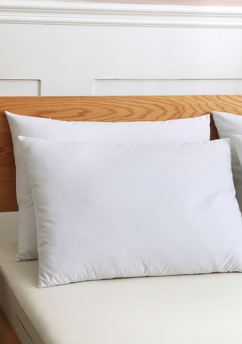   Twin Pack Duck Down Blended Bed Pillows with Cotton Cover