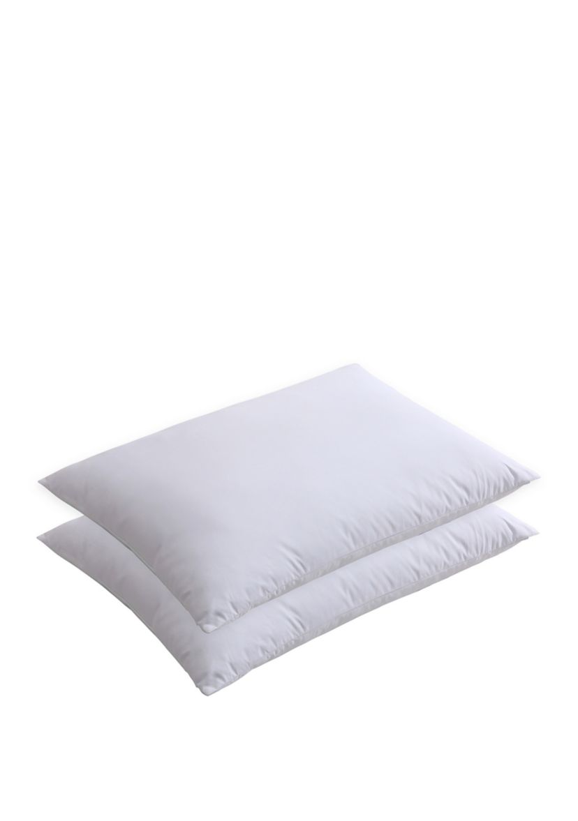   Twin Pack Duck Down Blended Bed Pillows with Cotton Cover