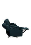4 Seat Wall Hugger Recliner Sofa with 2 Power Storage Consoles in Microfiber
