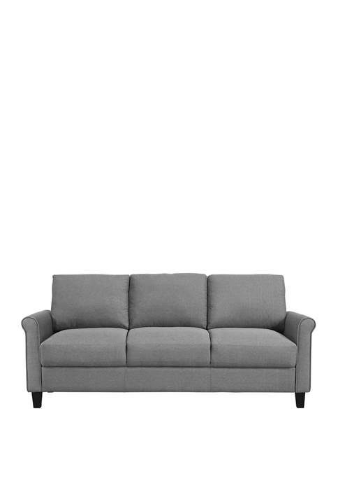 Calhan Round Arm Sofa in Textured Linen