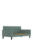 Upholstered Twin Size Square Back Daybed in Velvet