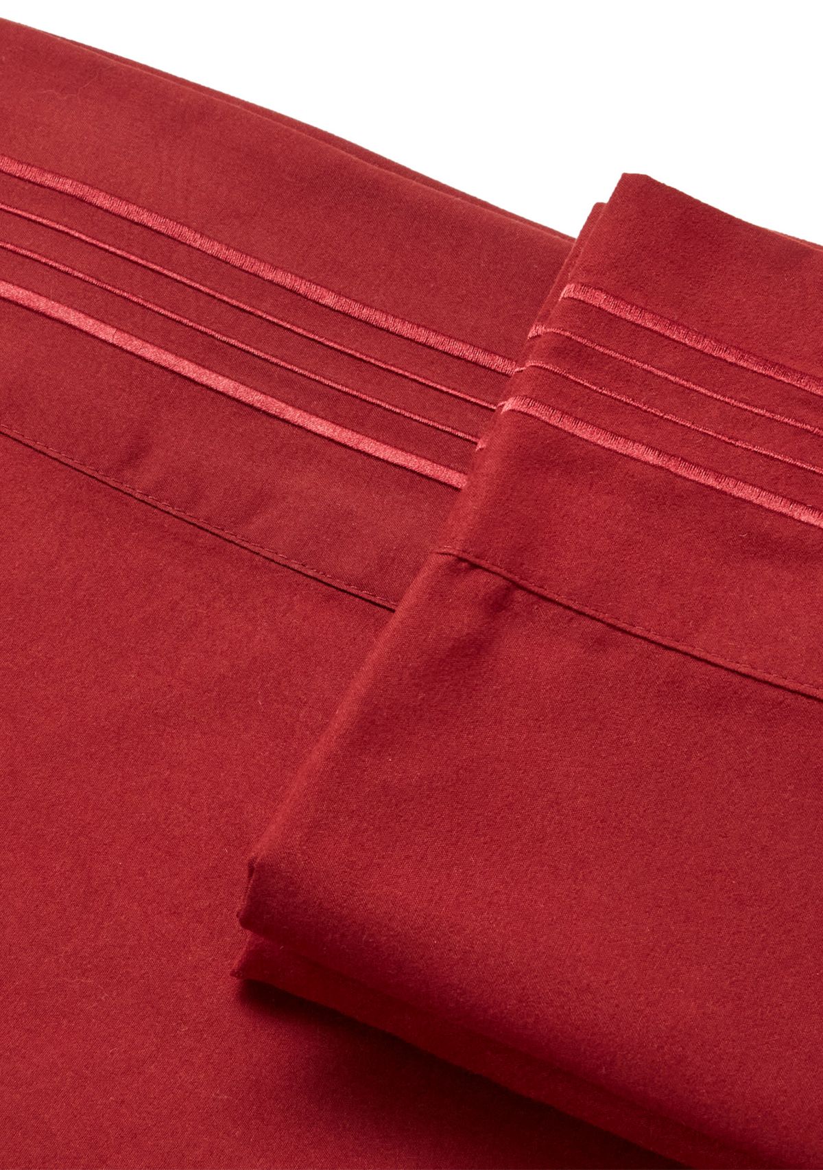 1800 Thread Count Brushed Microfiber Sheet Set with 4 Line Embroidery