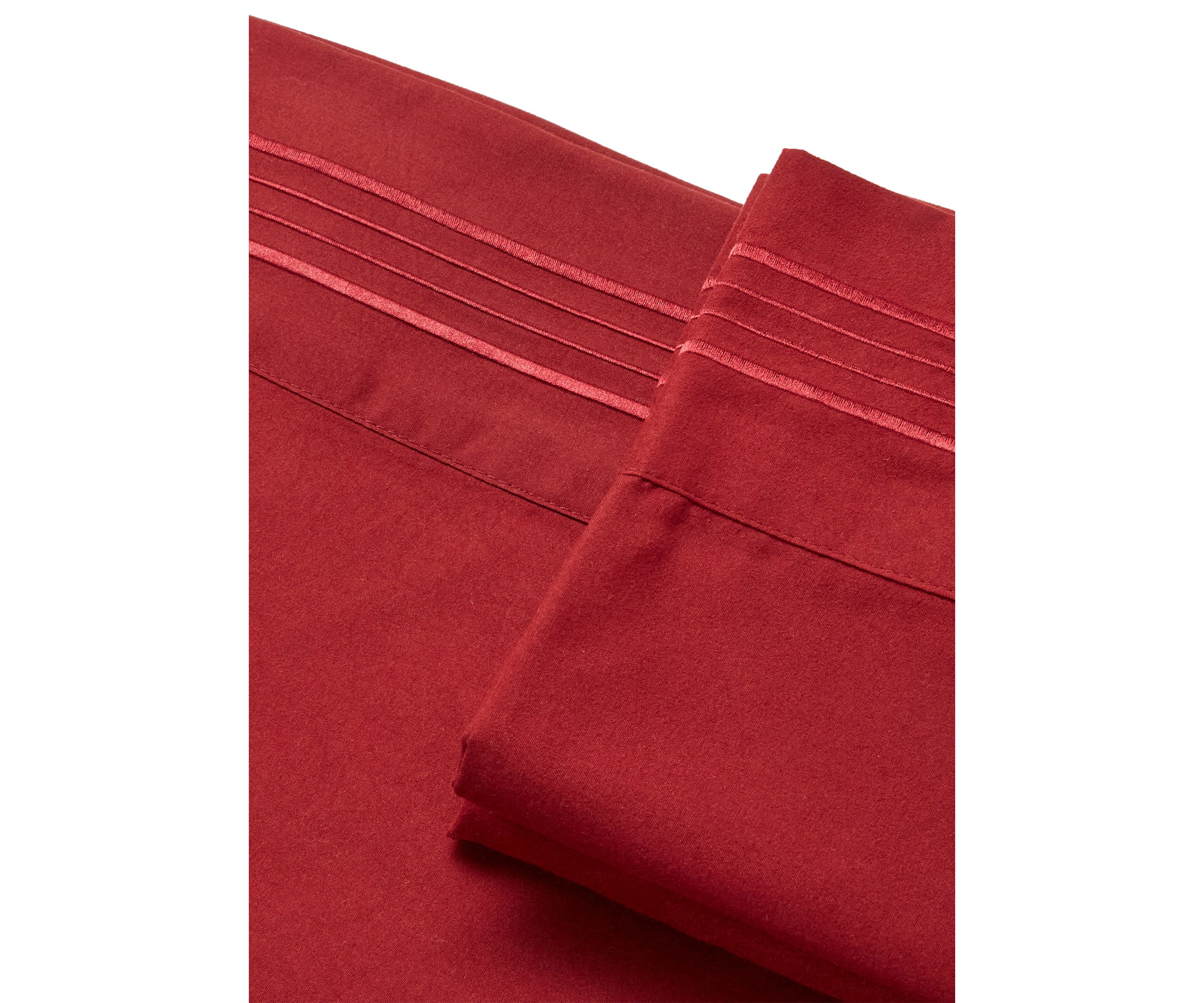 1800 Thread Count Brushed Microfiber Sheet Set with 4 Line Embroidery