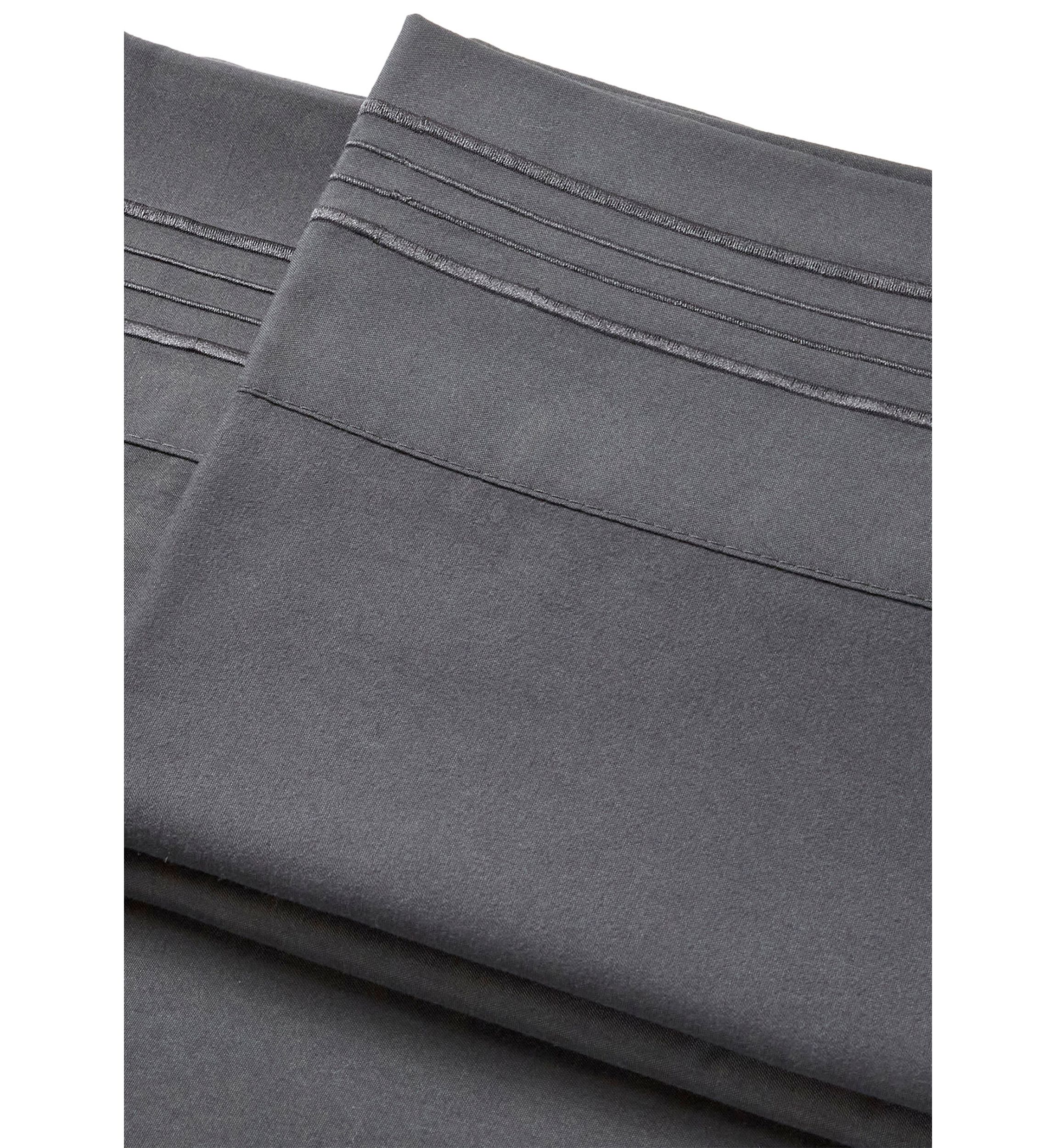 1800 Thread Count Brushed Microfiber Standard Pillowcase (2-Piece Set) with 4 Line Embroidery