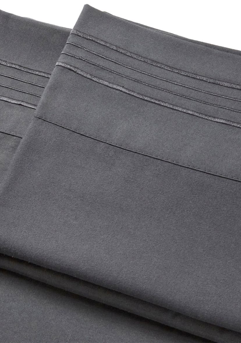 1800 Thread Count Brushed Microfiber Standard Pillowcase (2-Piece Set) with 4 Line Embroidery