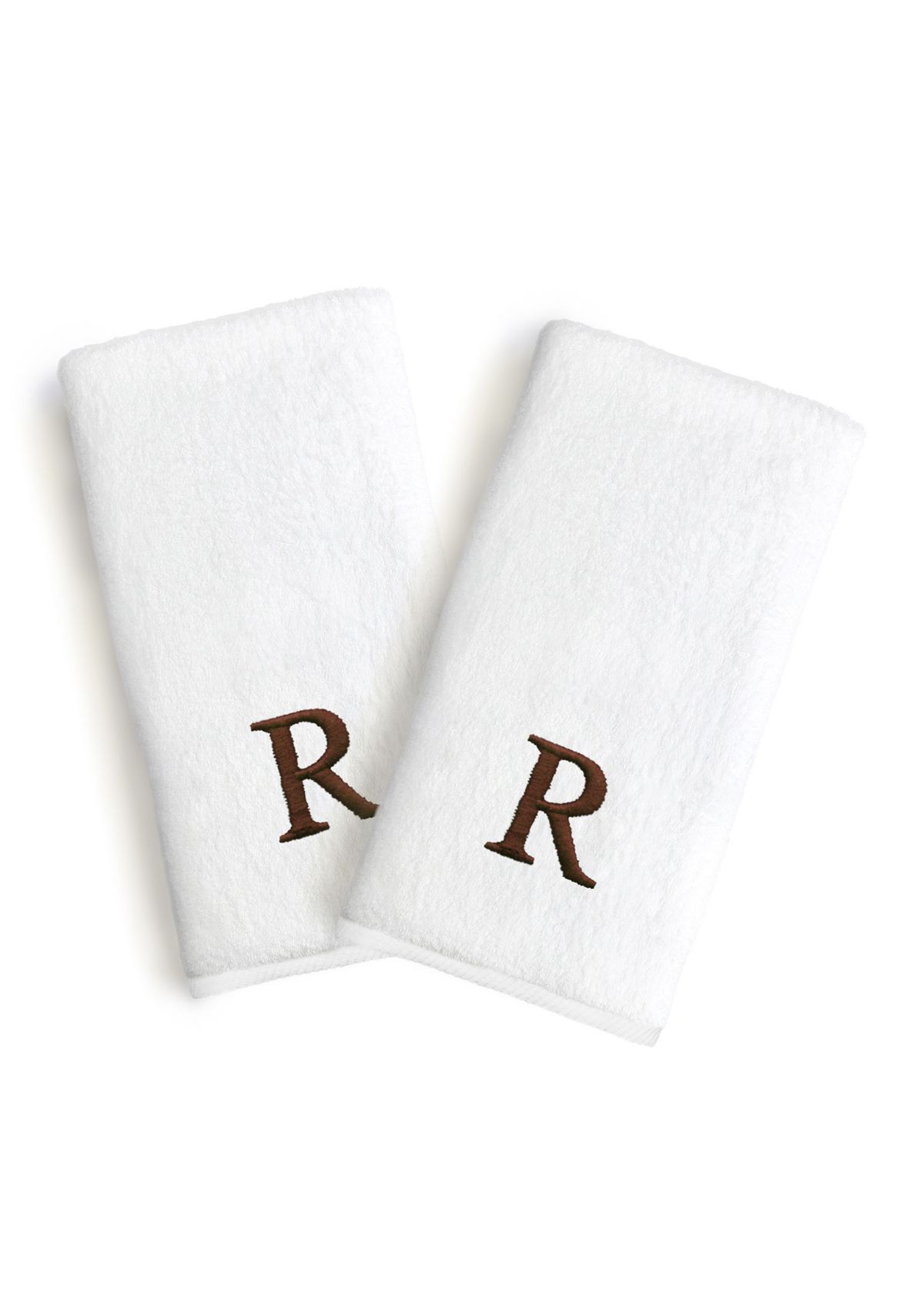 Personalized Novelty Hand Towels (Set of 2) in Brown Bookman Font