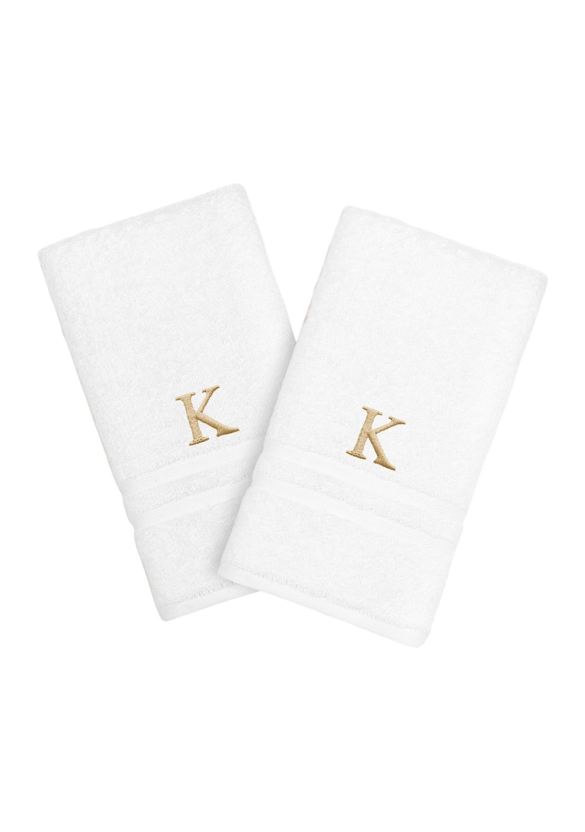 Personalized Denzi Hand Towels (Set of 2) in Gold Font
