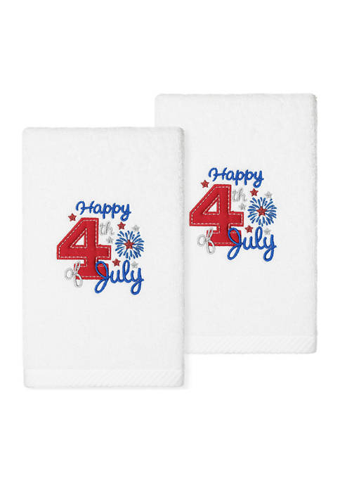 Linum Home Textiles 4th of July Embroidered Hand