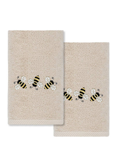 Linum Home Textiles Bee Dance Embroidered Hand Towels