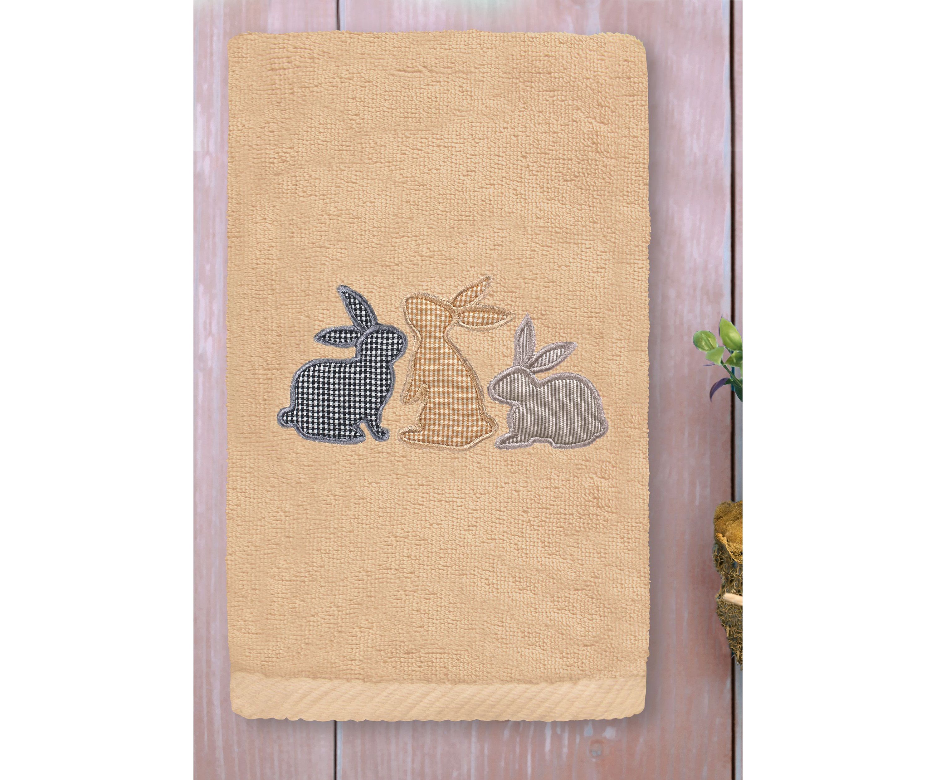 Bunny Row - Embroidered Hand Towels (Set of 2)