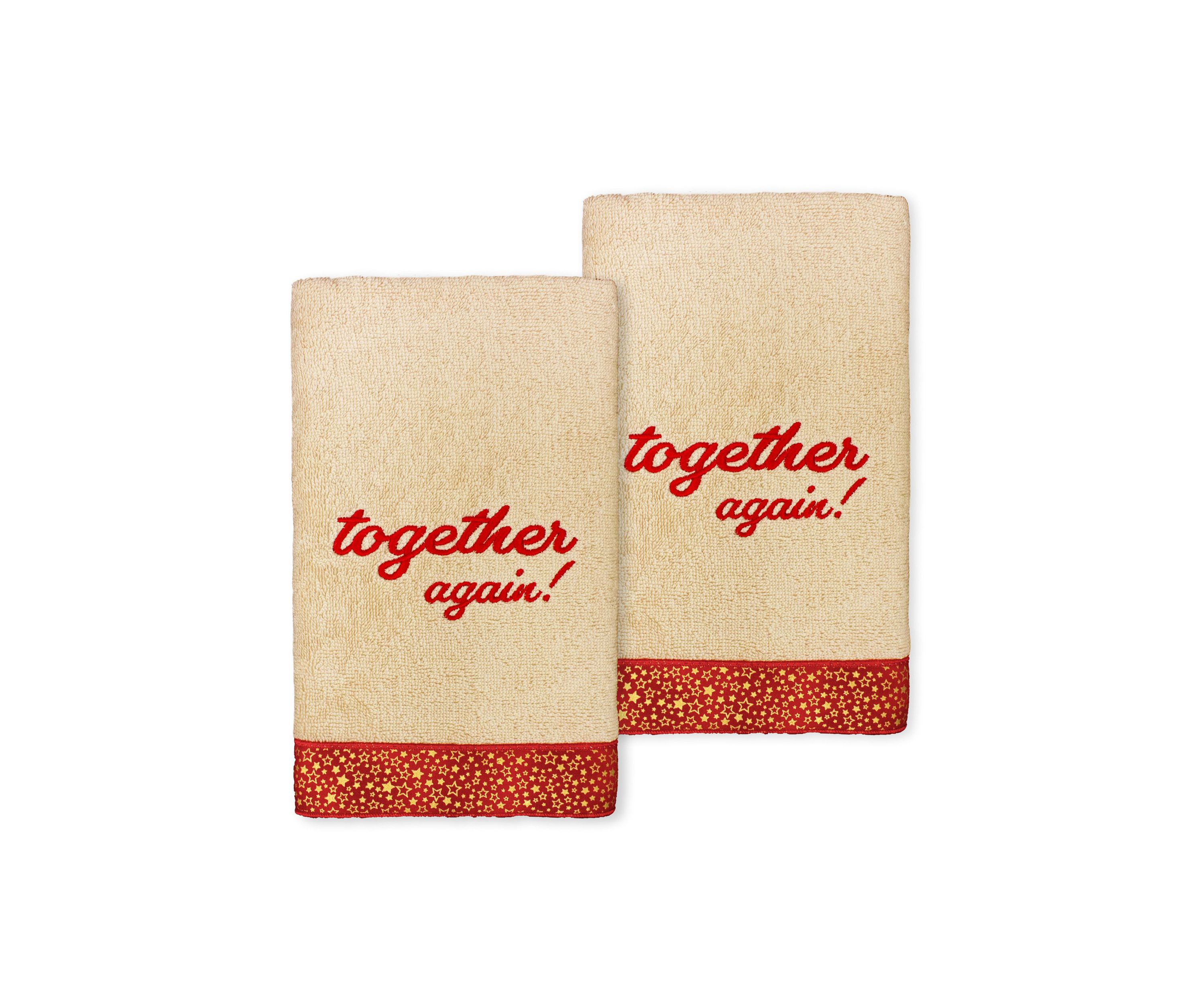 CHRISTMAS TOGETHER AGAIN - Embroidered Hand Towels (Set of 2)