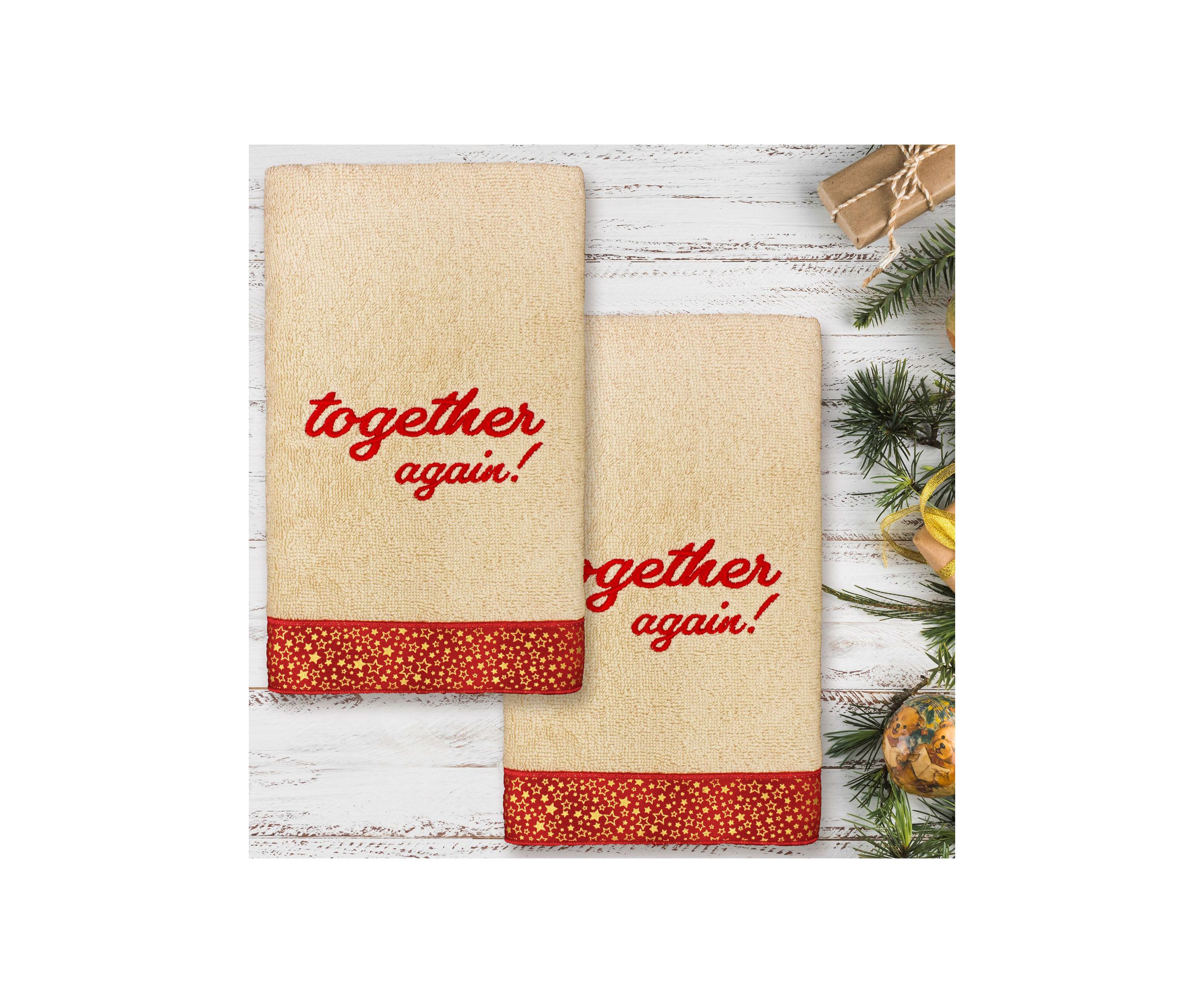 CHRISTMAS TOGETHER AGAIN - Embroidered Hand Towels (Set of 2)