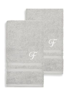 Linum Home Textiles 2PC Denzi Hand Towel Set, Grey