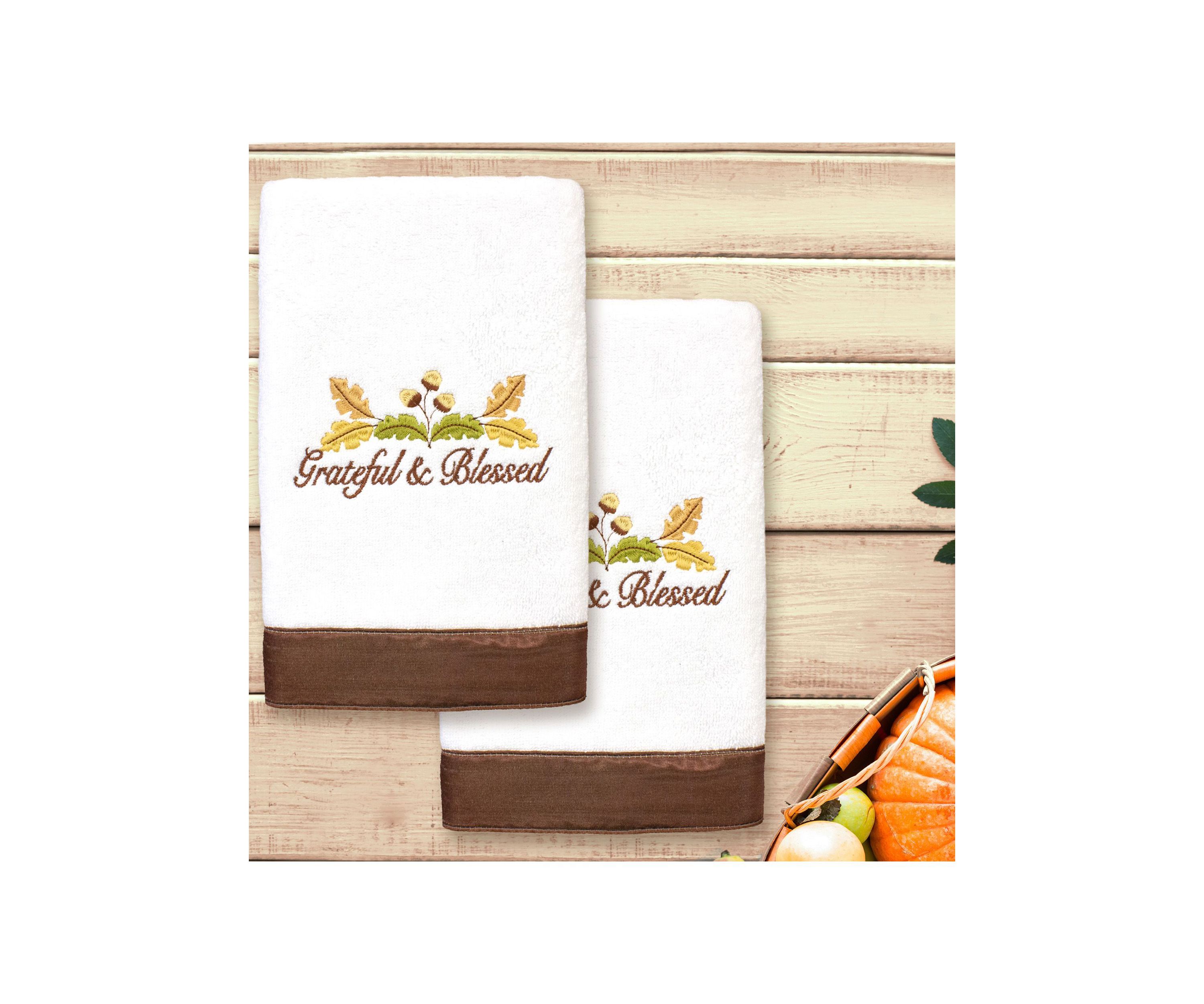 BLESSED - Embroidered Hand Towels (Set of 2)