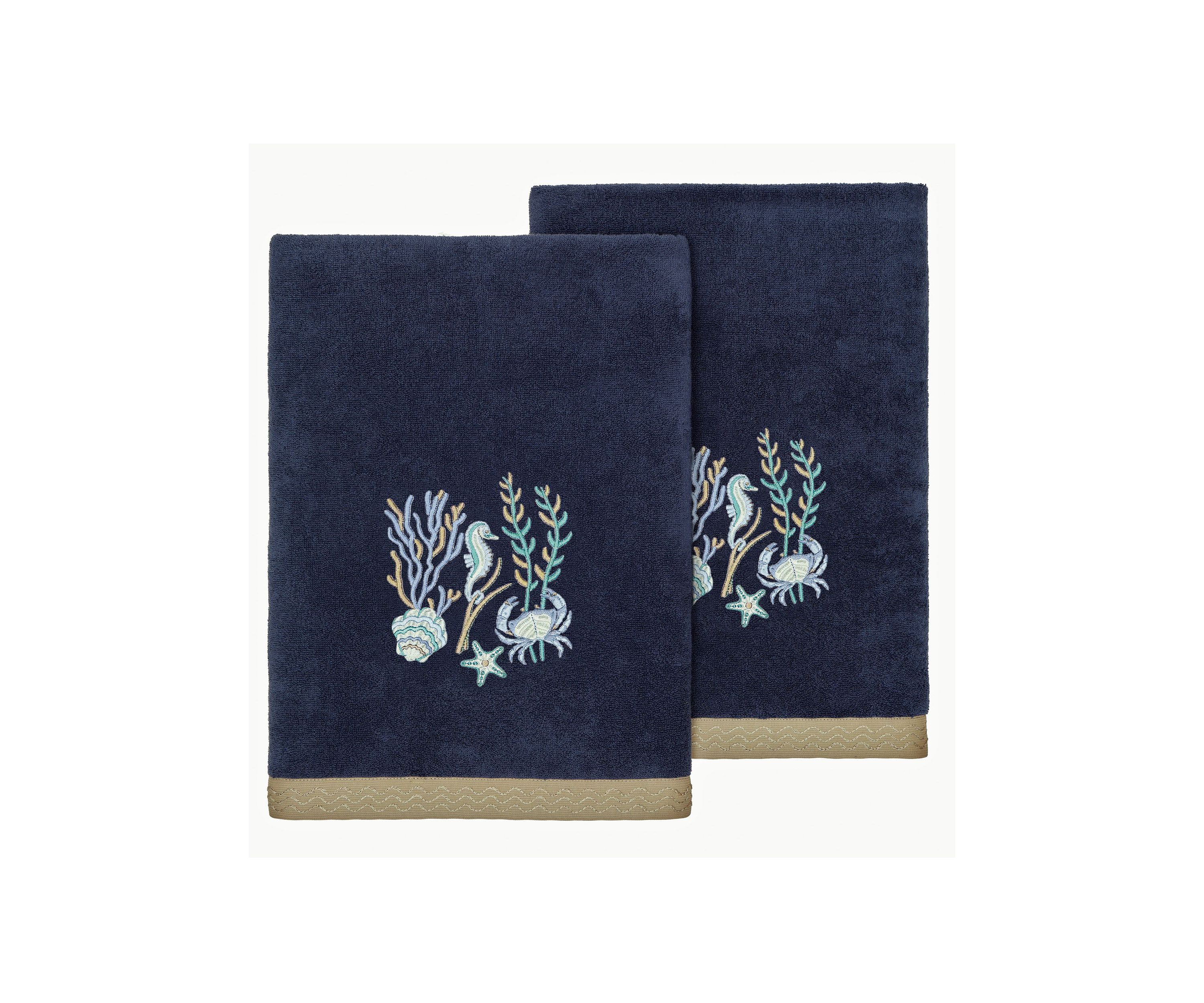 AARON 2PC Embellished Bath Towel Set