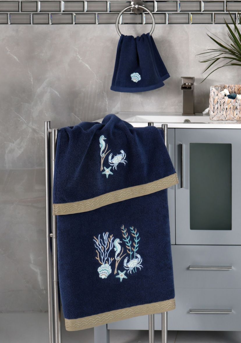 AARON 2PC Embellished Bath Towel Set
