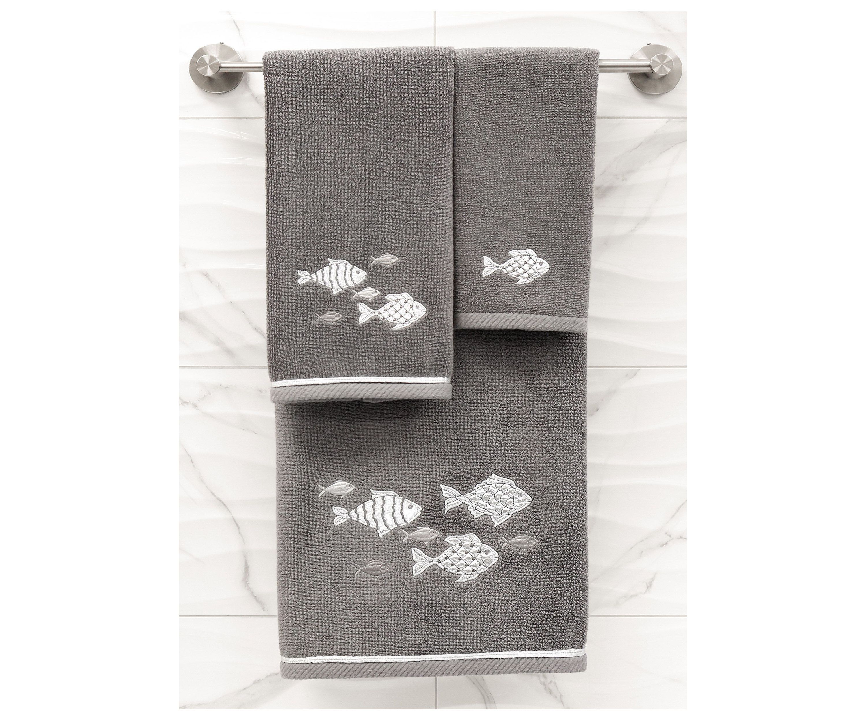 FIGI 2PC Embellished Bath Towel Set