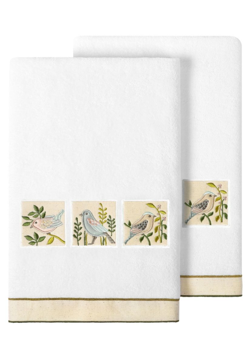 BELINDA 2PC Embellished Bath Towel Set