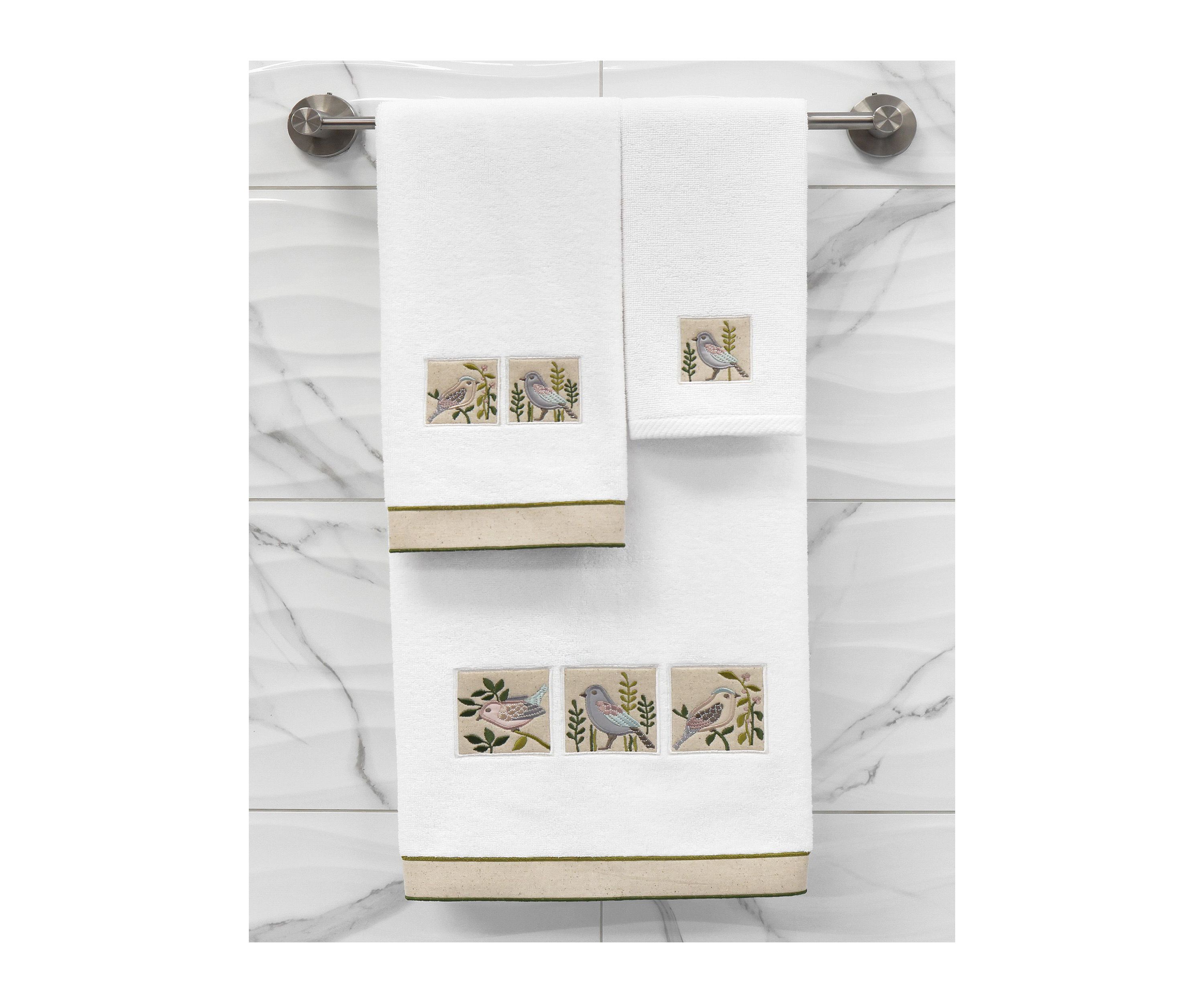 BELINDA 2PC Embellished Bath Towel Set