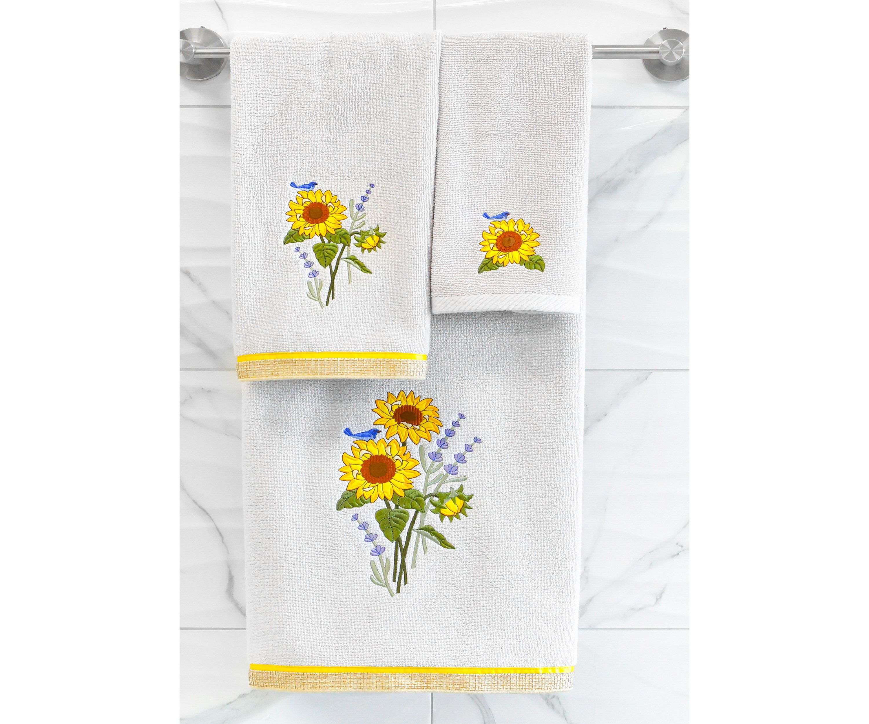 GIRASOL 2PC Embellished Hand Towel Set