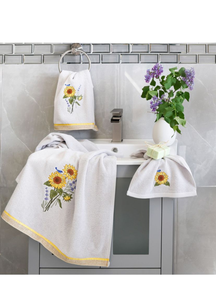 GIRASOL 2PC Embellished Hand Towel Set