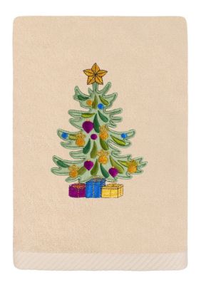 Linum Home Textiles Christmas Presents Embroidered Hand Towel