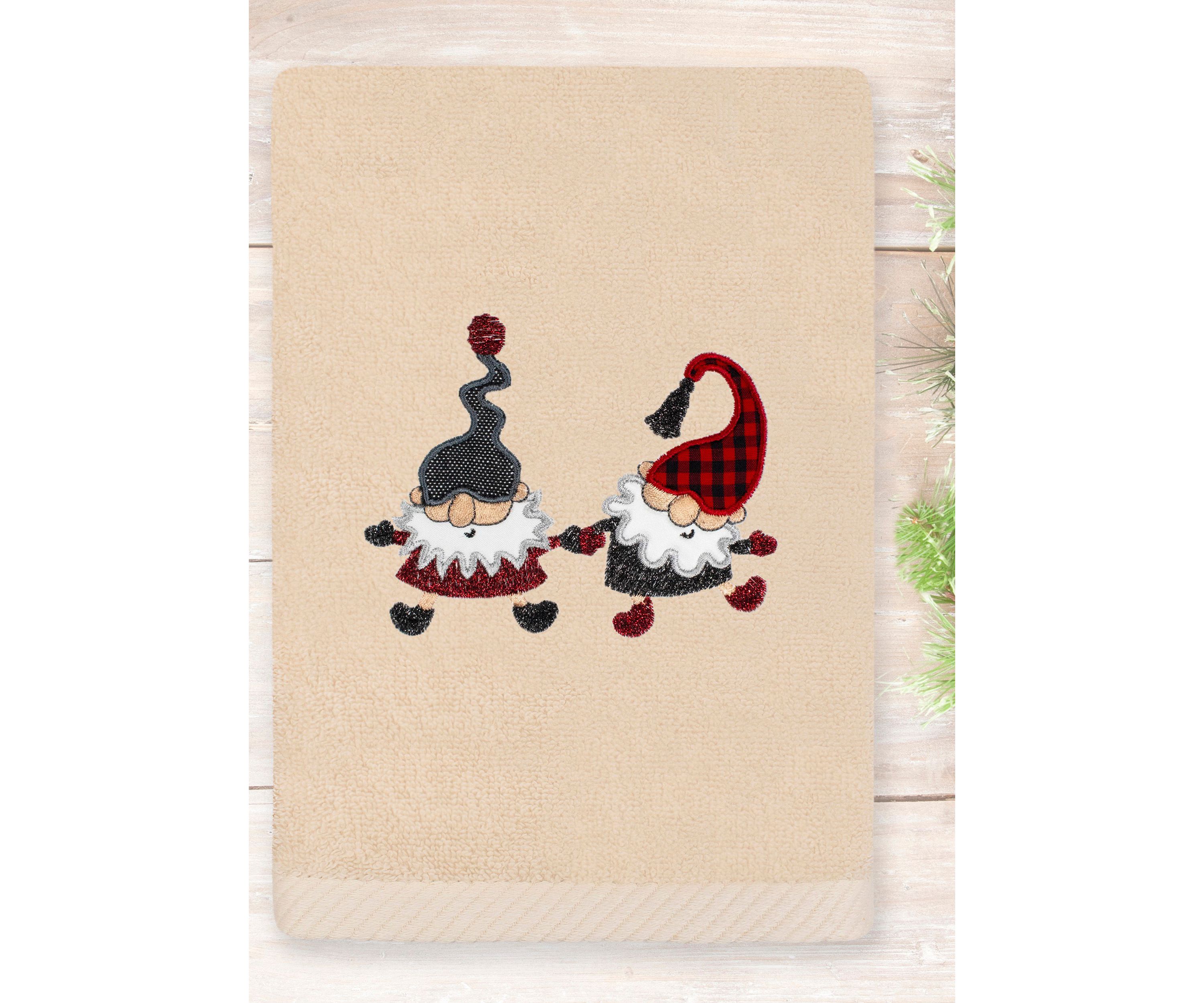 Christmas GNOMES Embroidered Hand Towel
