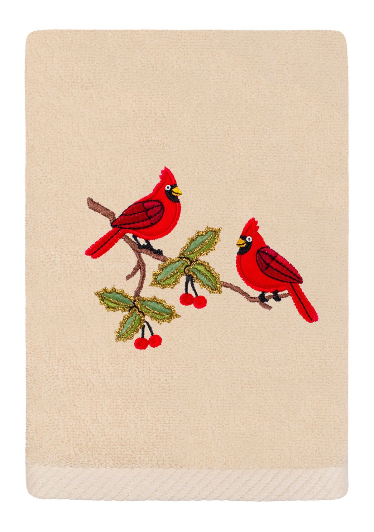 Christmas RED PAIR Embroidered Hand Towel