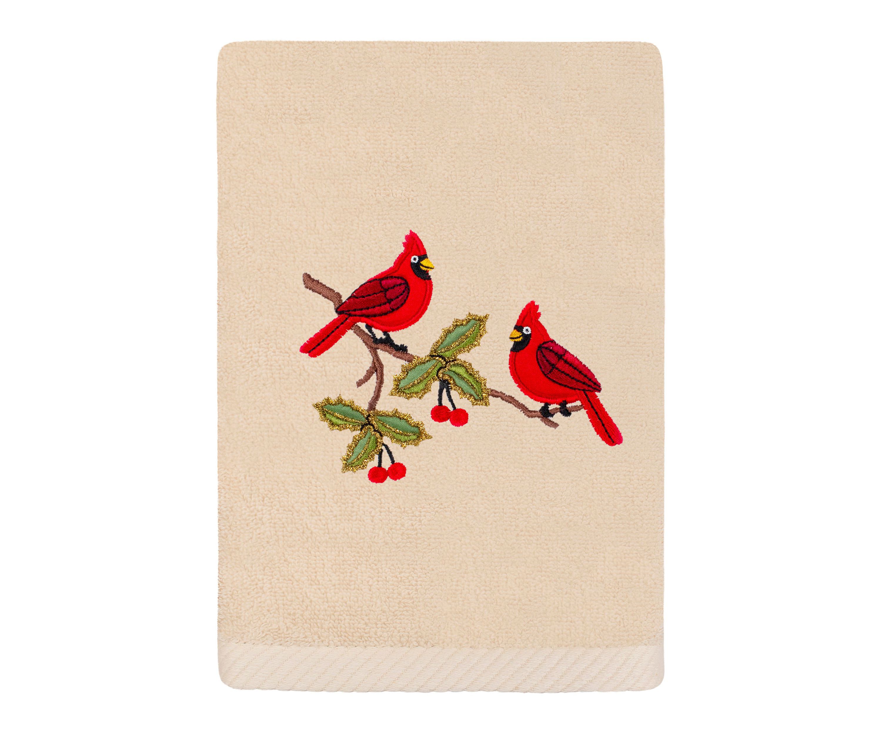 Christmas RED PAIR Embroidered Hand Towel