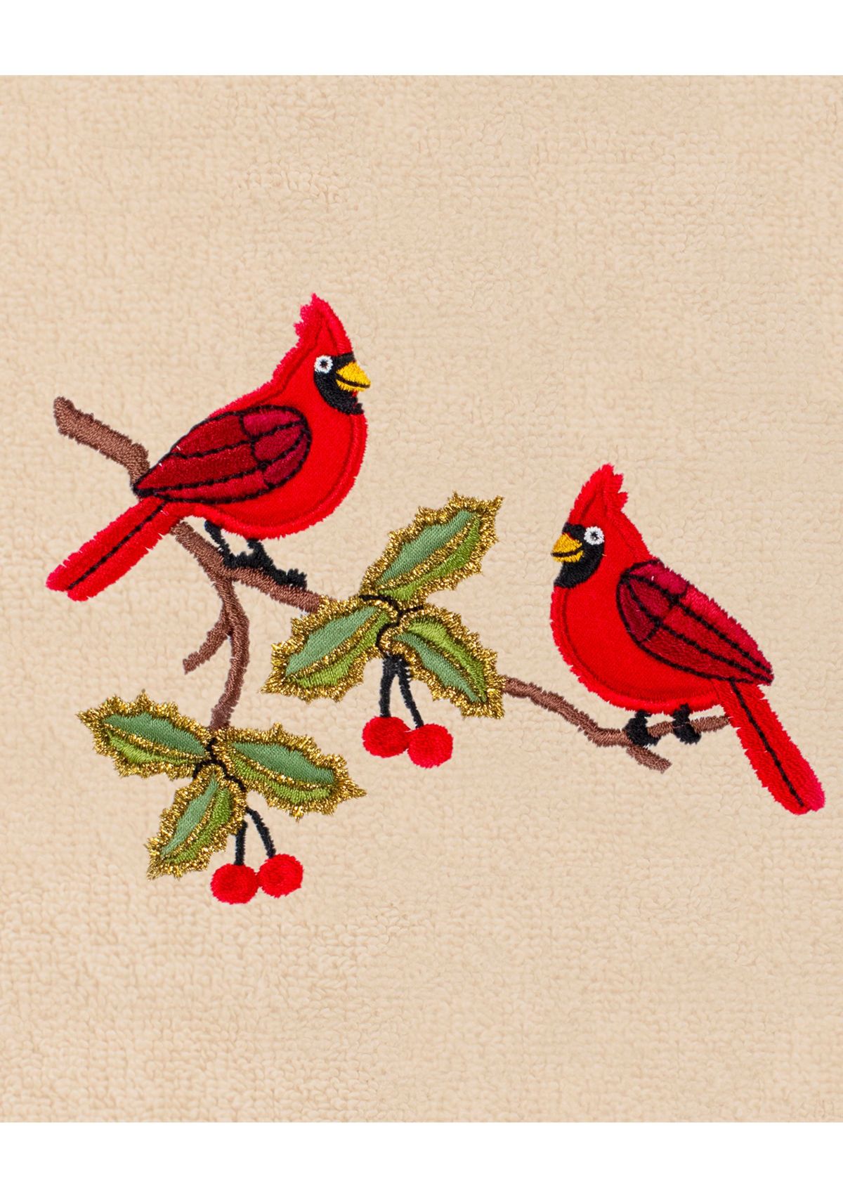 Christmas RED PAIR Embroidered Hand Towel
