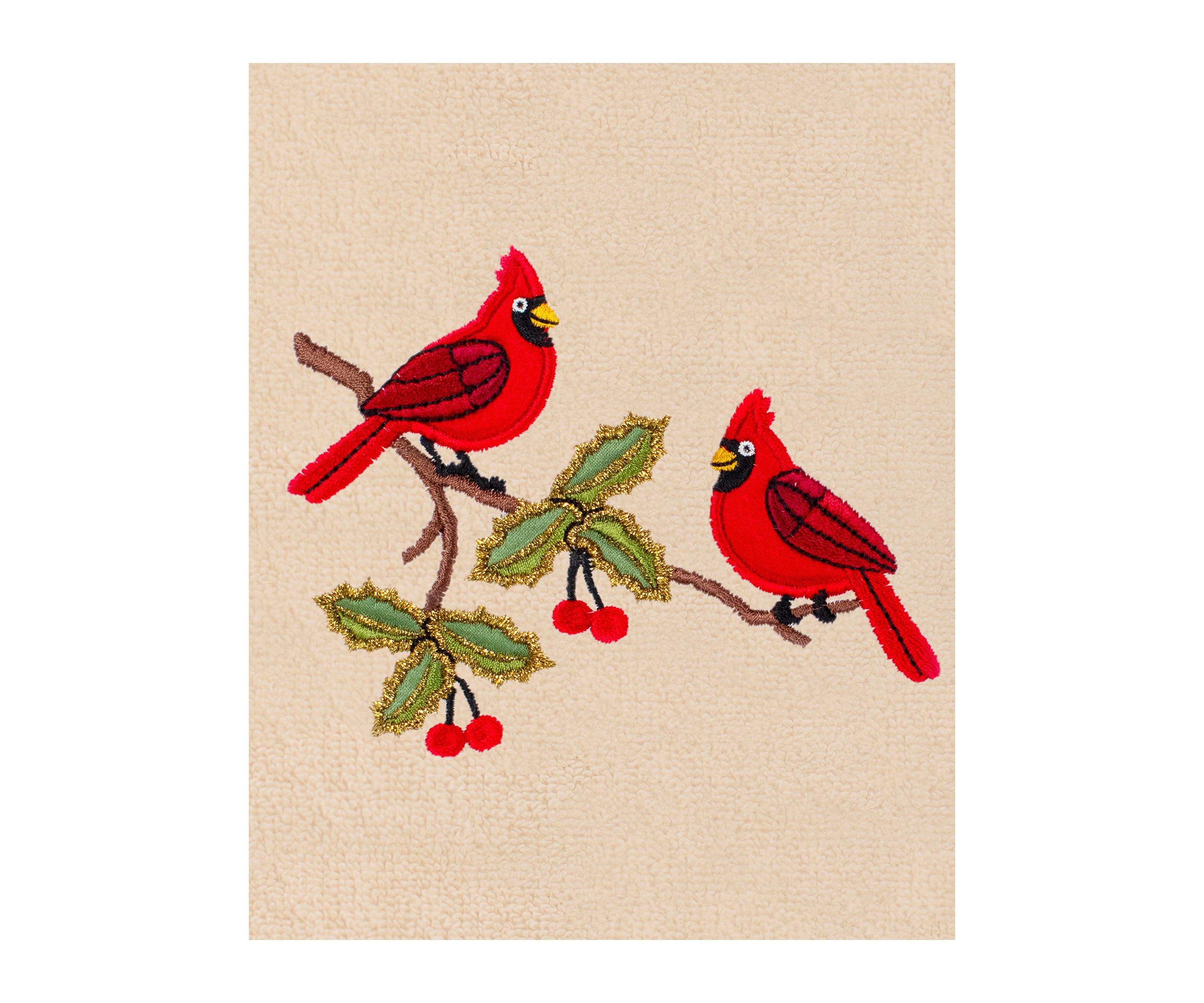 Christmas RED PAIR Embroidered Hand Towel